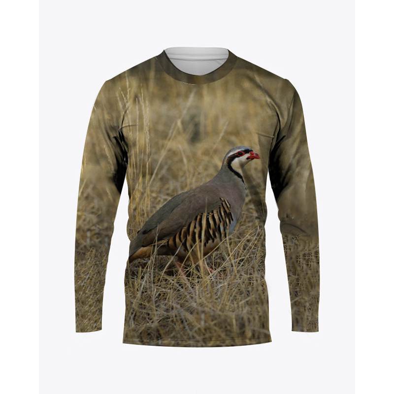 Hunting Quail - CamSolomon-T-shirt à col rond imprimé animaux
