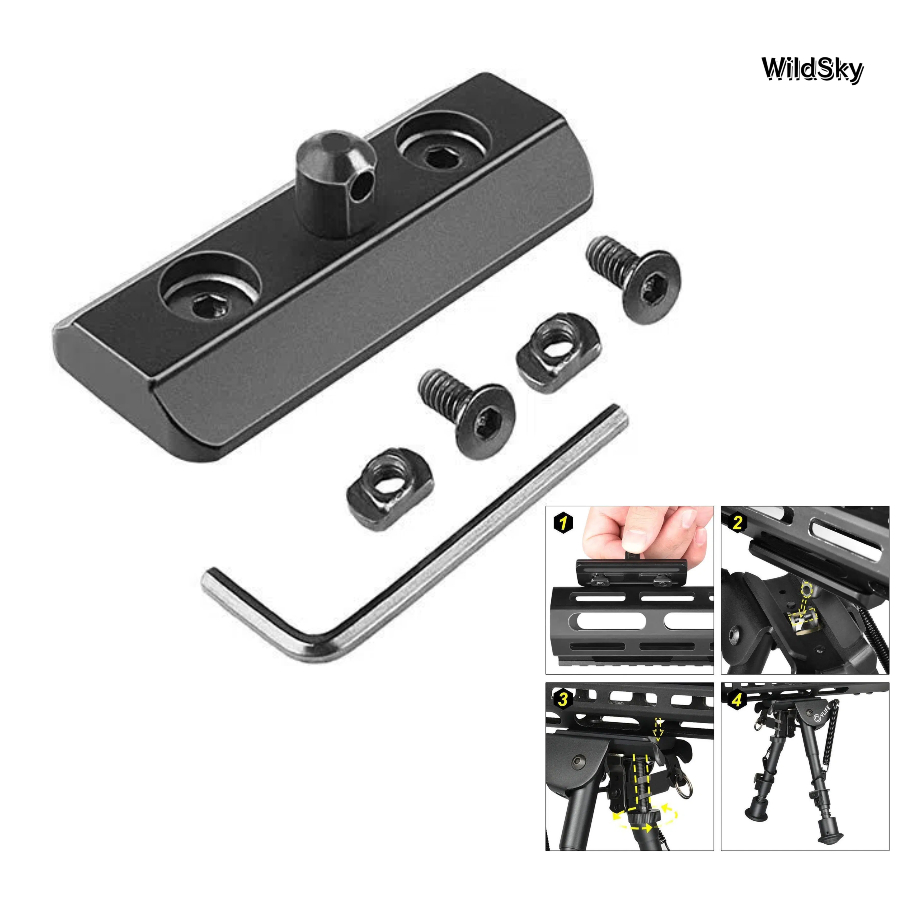 Bipod Rifle Mount - WildSky – adaptateur de bipied Picatinny
