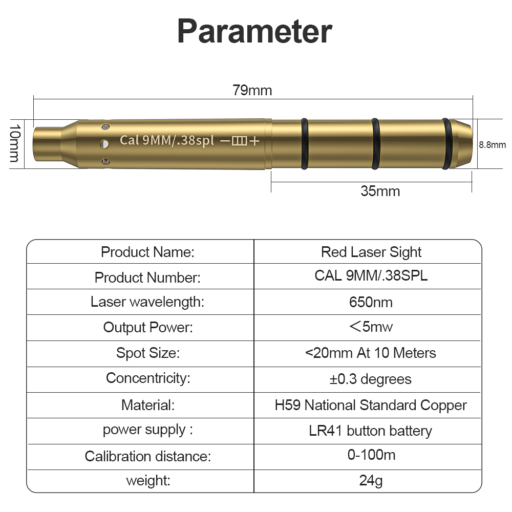 Outdoor Hunting Range - Cartouche Laser rouge 9MM/38SPL, vue à
