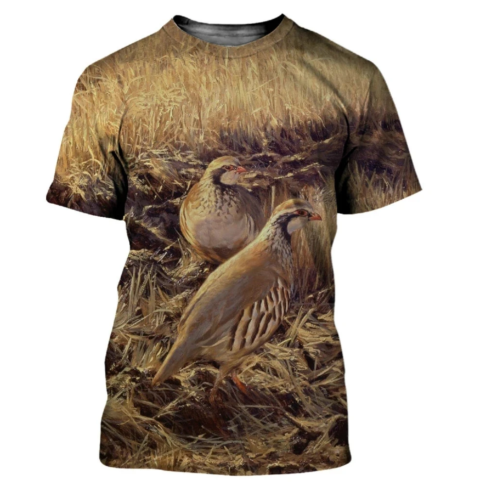 Nouveau T-shirt décontracté à  - Hunting Quail avis et prix